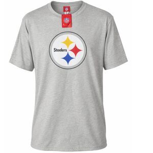 NFL Pittsburg Steelers Medium Basic Casual SS T Shirt Tee Gray Licensed NWT